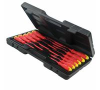 11PC INSULATED SCREWDRIVER SET SOFT GRIP FLAT PHILLIPS IN CASE DIY PROFESSIONAL
