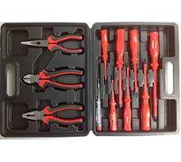 11pc Screwdriver & Plier Set Voltage Tester Slotted Philips Volt MARKSMAN