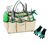11pc Stainless Steel Heavy Duty Garden Tool Set with Tote Bag - Hand Tool Set