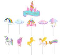 11Pc Unicorn Happy Birthday Cake Toppers,Unicorn Cake Toppers for Girls,Girls UnicornBirthday Cake.Decorations,Unicorn.Cupcake Toppers.for Girl,Kids,Women Baby Shower Birthday UnicornParty Supplies