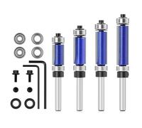 11Pcs 1/4inch Shank Bearing Trimming Cutter Woodworking Milling Cutter Bearing Straight Woodworking Milling Trimming Router Bit Set