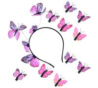 11pcs 3d Butterfly Headband Hair Clip Set for Halloween Season | Plastic and Cloth Mix, Reusable Accessory, for Performances and Bachelorette Events, Lovely Chic Style Random Style