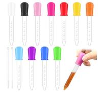 11pcs 5ml Clear Silicone Liquid Droppers, Scettar Pipettes Dropper with 2Pcs Cleaning Brushes, Liquid Transfer Dispenser Pipettes,Plastic Droppers for Candy Gummy Molds, Pet, Plant,Crafts,Laboratory