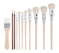 11PCS Acrylic Paint Brushes Mop Brush for Acrylic Painting Versatile Assorted Size Mop Brush Goat Hair Oil Painting Brushes for Watercolor Face Art Pottery Acrylics Inks Gouache Oil