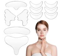 11Pcs Anti Wrinkle Patches Reusable Silicone Face Patches Chest Wrinkle Pads Patches Anti Wrinkle Facial Patches for Women Smooth Forehead Eye Mouth Neck Skin Care