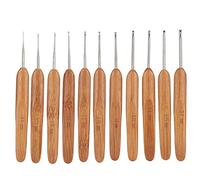 11pcs Bamboo Crochet Hooks Set Ergonomic Crochet Needles Bamboo Handle Crochet Hook Knit Weave Yarn Craft DIY Sewing Tools