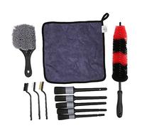 11pcs Car Detailing Brushes Kit, Auto Tire Cleaning Tools Set with Microfiber Towel, Long Bristle Wheel Brush for Rims Tires Interior Exterior Dashboard Seat Window