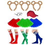 11PCS Chipmunks Costumes Premium Set - Includes Black Glasses Frame, Stylish Skirt, Knee-High Socks & Hat | Ultimate Bundle for Easy & Fun Cosplay, Stage Performance & Unforgettable Halloween Parties