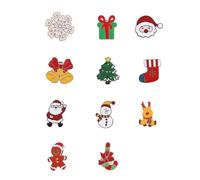 11Pcs Christmas Brooch Pin Set Alloy Christmas Elk Santa Brooch Gingerbread Man Badge Jewelry Clothes Accessories for Clothes Bag Backpack