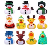 11pcs Christmas Rubber Ducks, Bath Rubber Ducky Toys Cute Assorted Holiday Rubber Ducks for Christmas Holiday Celebrations Party Supplies Gifts