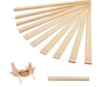 11Pcs Clay Rolling Pin Set, Wooden Pin with 10 Thickness Guide Rings