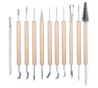 11Pcs Clay Sculpting Tools Set, Polymer Clay Sculpting Tools, Wooden and Stainless Steel Carving Tools for Beginners & Professionals Ideal for DIY Pottery & Ceramics Tools for Crafting