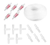 11PCS Clear Soft Aquarium Airline 8M Standard Oxygen 4*6 mm Air Pump Pipe with Connectors and Check Valves Flexible Kink-Resistant PVC Pond Hose Tubing Accessories for Fish Tank Garden Terrarium Setup