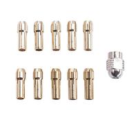 11Pcs Collet Chucks Set for Replacement Brass Rotary Drill Nut Tool 0.5-3.2mm Rotary Tool (Silver Nut)