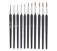 11pcs Detail Paint Brushes Set Wolf Hair Stroke Edge Drawing Kit for Acrylic, Watercolor, Oil, Face, Nail, Scale Model Painting, Line Drawing
