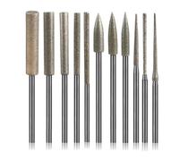 11Pcs Diamond Grinding Burr 1/8'' Shank Rotary Tool Bits
