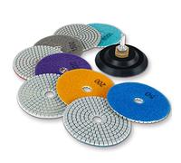 11Pcs Diamond Polishing Pads Kit 4 inch 100mm Wet Dry Stone Granite Tile Polish Pad Kit 50 100 200 500 800 1500 3000 6000 Grit Sanding Pads for Concrete Marble Countertop Quartz