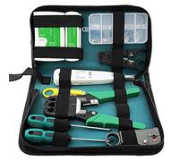 11pcs Ethernet Network Tool Kit Bag, LAN RJ11 RJ45 CAT5 CAT6 TV Cable Tester, 11-in-1 Repair Computer Mobile Device Maintenance Crimp Stripper Tool Set with Waterproof Case