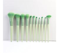 11pcs Green Makeup Brush Set for Beginners Complete Set Of Soft Beauty Tools (D 18cm)
