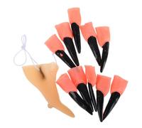 11pcs Halloween Witch Fake Nose Prop with Long Nail Tip Latex Creepy | Easy to Put, Scary Appearance, Beige and Black Finish, for Cosplay and Horror Garden Prop