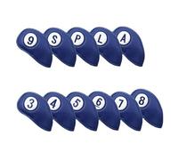 11Pcs Head Covers Thick Synthetic PU Leathers Iron Head Covers With Big Number For Long Neck Club Club Grip Accessories