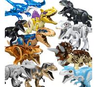 11PCS Jurassic Dinosaur World Series Building Blocks tyrannosaurus Triceratops Big Figures Construction Toys Blocks