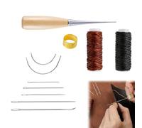 11Pcs Leather Sewing Kit, Upholstery Repair Sewing Kit, Leather Sewing Needles Kit, Leather Stitching Kit for Beginners or Leather Craft DIY, for Fabric Sewing Upholstery Tools for Sofas Carpet