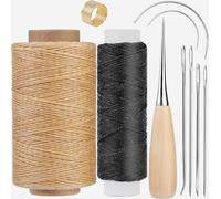 11PCS Leather Waxed Thread, 284 Yards Upholstery Repair Waxed Thread Sewing Waxed Thread Cord for Bookbinding, Shoe Repairing, Leather Carpet Sofa Sewing and Repair (Natural Color)