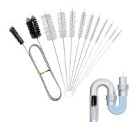 11Pcs Long Straw Cleaner Brush and Flexible Drain Brush Set - Nylon Cleaning Brush for Straw, Cup,Test Tube, Small Corner, Crevice & Extra-long drainage pipe Cleaning (11PCS)