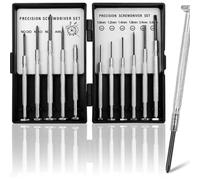 11PCS Mini Screwdriver Set, Small Screwdriver Set with 11 Different Size Flathead and Phillips Screwdrivers, Precision Little Screwdriver Set for Jewelry, Watch, Toys, Eyeglass Repair