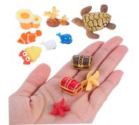 11Pcs Miniature Beach Scene Decoration Resin Dollhouse Accessories for Fish Tanks Fairy Gardens and DIY Craft Projects Realistic Design