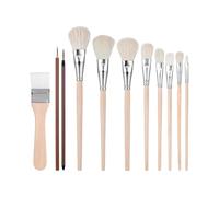 11PCS Mop Brush for Acrylic Painting, Blending Brush with Wooden Handle for Watercolor, Acrylic, Gouache, Face Bod