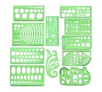 11Pcs Multipurpose Geometry Stencils Set Geometric Drawing Templates Measuring Ruler for Quilting Engineering Measurement