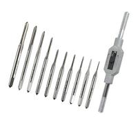 11Pcs Multipurpose Miniature Tap Set High Speed Steel for Threading on Various Materials Including Wood and Tap Wrench Handle