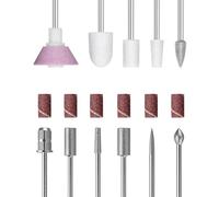 11Pcs Nail Drill Bits Sets with 6Pcs File Sanding Bands 3/32 Inch Professional Rotary Burrs Diamond Cuticle Remover Bits Kit Cuticle Remover Bits for Acrylic Nail Manicure Pedicure Tools US173