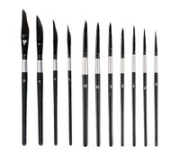 11pcs Paint Brush Set, Dagger & Round Tip Watercolour Brushes, Great for Artists Painting Brushes for Watercolour, Inks, Gouache, Acrylic, Oil