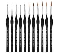 11Pcs Paint Brush Set, Fine Detail Brushes, Miniature Brush for Oils, Acrylics, Watercolors, Paint by Number, Citadel, Figurine, Nail, Model, Miniatures, Wargaming Figures (Black)