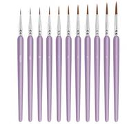 11pcs Paint Brush Set, Small Paint Brushes for Fine Detailing & Acrylic Painting, Detailing Brushes for Watercolour, Oil, Miniatures, Models, Nail Art & Wargaming Figures, Purple