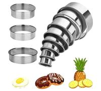 11PCS Pastry Cutters Round Cookie Cutter Set Biscuit Cutters, Stainless Steel Metal Circle Cookie Cutter For Pastry, Donut, Fondant, Baking, Cake