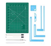 11Pcs Precision Craft Knife Set, Carving Tool Kit with Cutting Mat | Include 3 Angled Knives, Glue Pen, Measuring Tools, Cutting Mat, for Scrapbooking, Sewing, DIY Art, Model Making