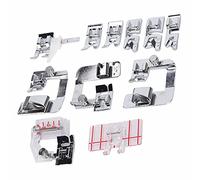 11Pcs Presser Foot Set for Sewing Machine, Hemming Rolled Hem and Parallel Stitch Presser Feet Replacement Kit with Stainless Steel Construction for Home Sewing Machines