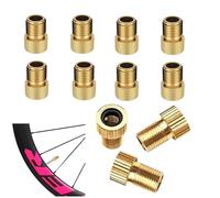 11Pcs Presta Valve Adapter,Bike Pump Adaptor,Bike Pump Adapter Converter,Presta to Schrader Valve Adapter,Rubber Inner Ring,Inflate Bike Tyre with Standard Pump or Air Compressor,Gold