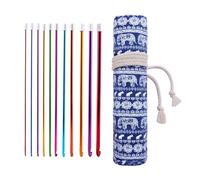 11Pcs Professional Tunisian Crochet Hook 27cm Long Aluminum Afghan Knitting Needle for Blanket Sweater Scarf Bag 2mm-8mm Colorful Ergonomic Knitting Needle