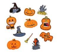 11pcs Pumpkin Skeleton Embroidered Applique Patches for Clothes | Non Woven Fabric, Easy to Use and Mend, for Backpacks and Festive Costume Decoration