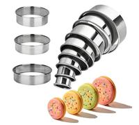 11Pcs Round Pastry Cookie Cutter Set, Stainless Steel Circle Cookie Donut Pastry Scones Cutters 11 Sizes Circle Biscuits Cutters for Baking Biscuits Cakes