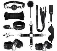 11PCS Sex Bondage Bed Restraints Set,BDSM Kits Whiraining Bondage Collection Blindfold & Ankle,Sex Toys with Hand Cuffs Set for Male Female Couple Sex Bondage Legs Restraints