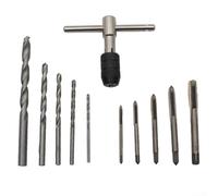 11Pcs T-Type Tap Wrench Drill Set Hand Tapping Tools M3-M8 Machine Screw Tap with Ratchet Mechanism for DIY Projects