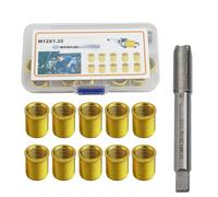 11pcs Thread Repair Kit with M12x1.25 Helicoil Inserts and M14x1.25 Thread Cutting Tap for Engine Stripped Thread Fix and Restoration