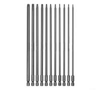 11pcs Torx Screwdriver Bits Set 200mm Magnetic Hex Shank T6-T40 Electric Drill Driver Tool Kit Alloy Steel Anti-Rust Long Reach