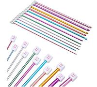 11PCS Tunisian Crochet Hook Set Aluminum Multicolor Afghan Knitting Needles Set 2 mm to 8 mm for Sweater Knit Tool